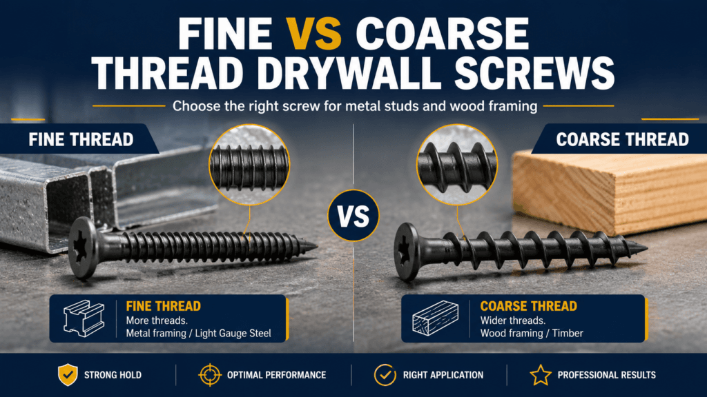 fine vs coarse thread drywall screws