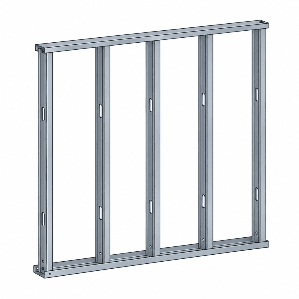 Metal frame for drywall partition walls