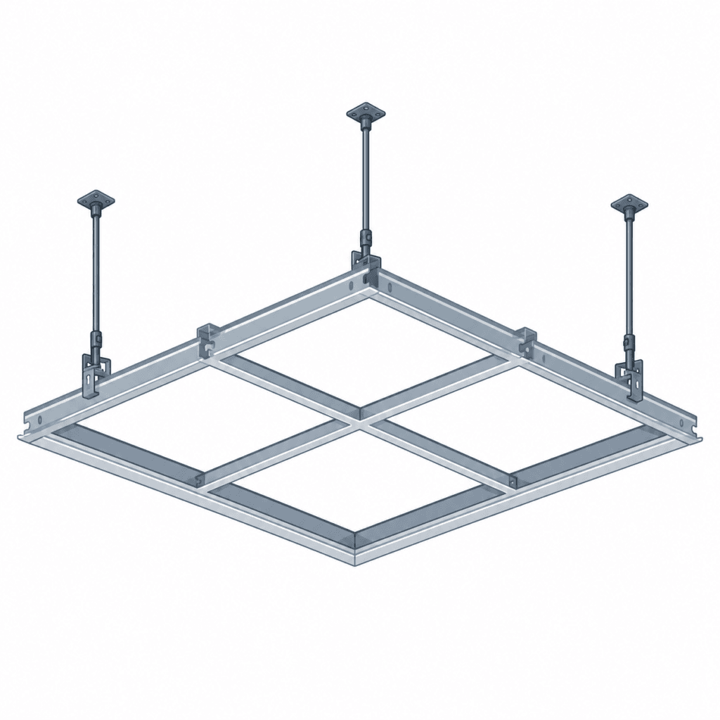 Suspended ceiling grid for false ceiling installation