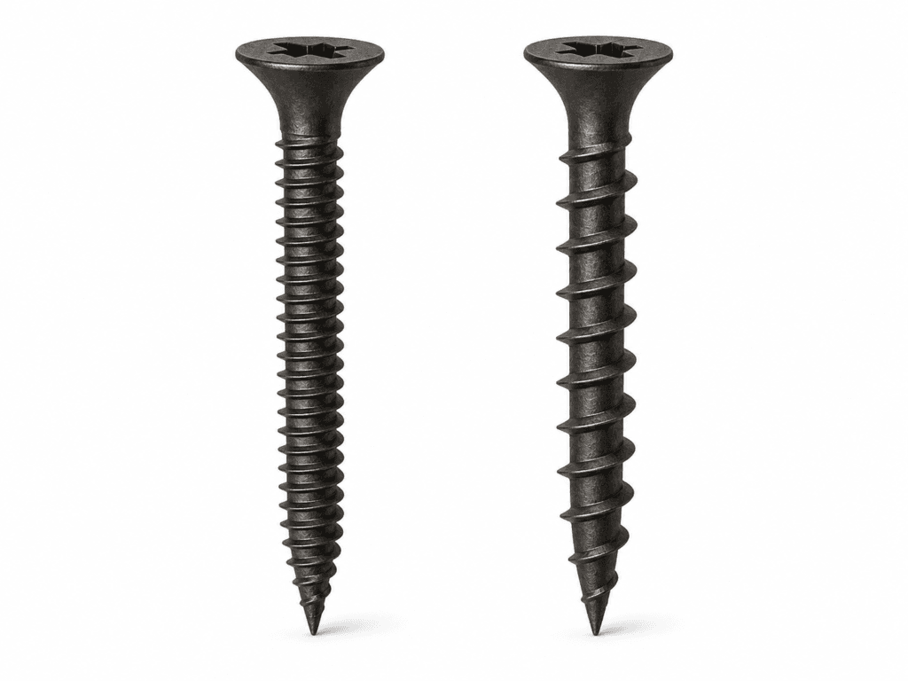 Fine thread and coarse thread drywall screws