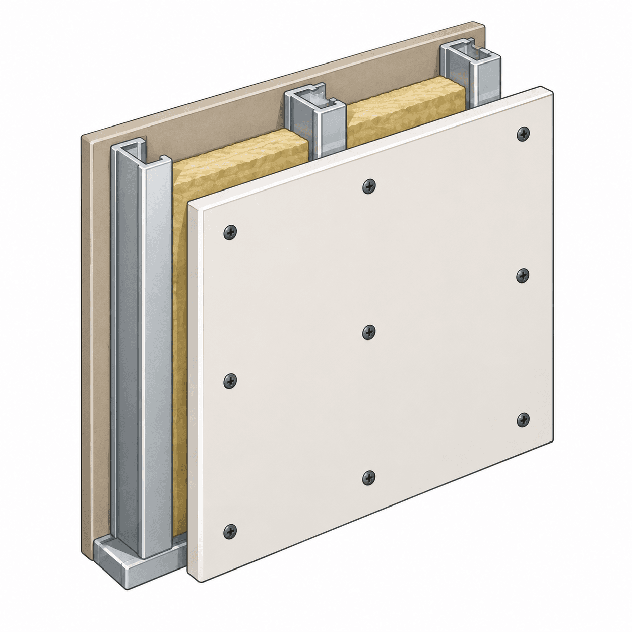 Gypsum board fixing with drywall screws