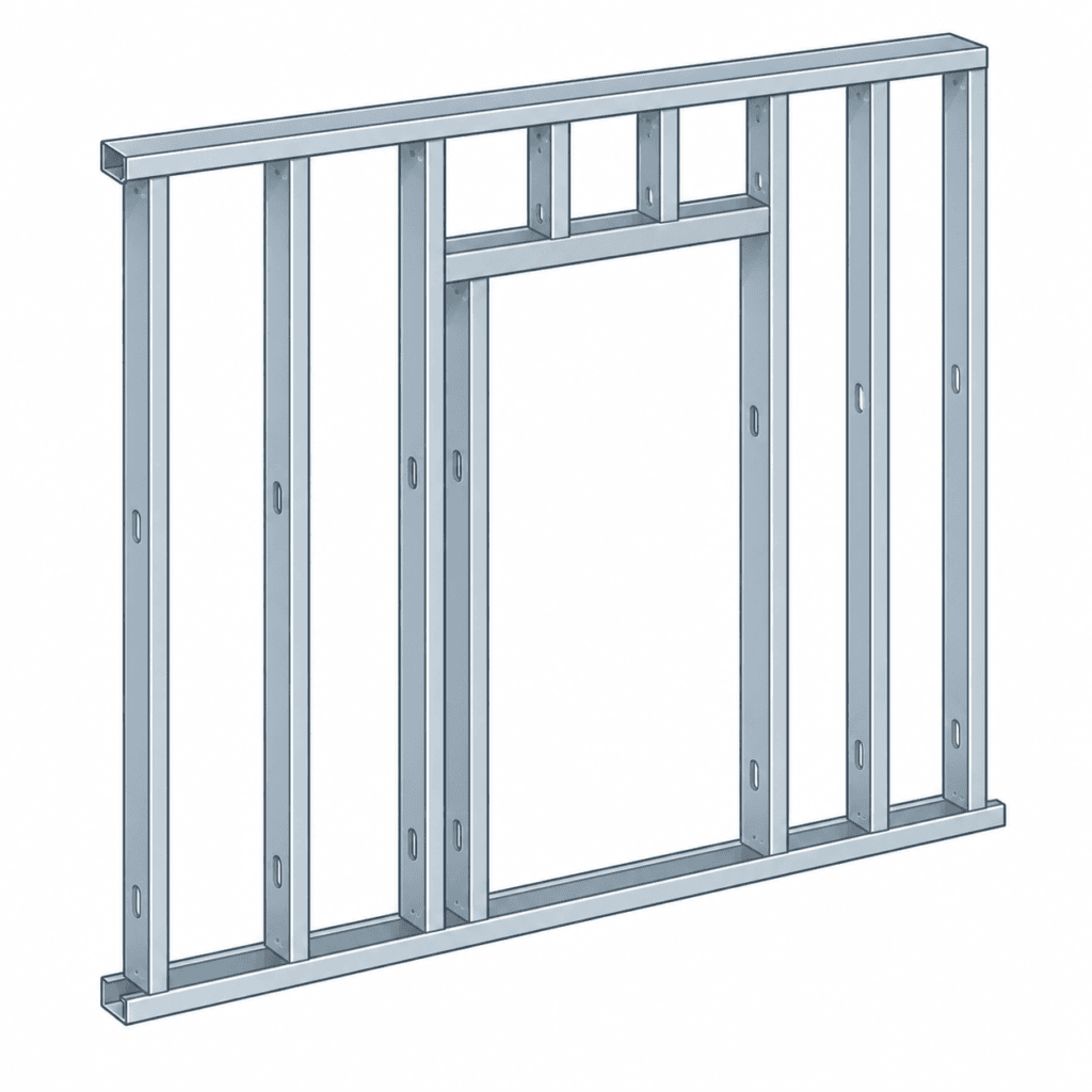 Metal stud wall framing