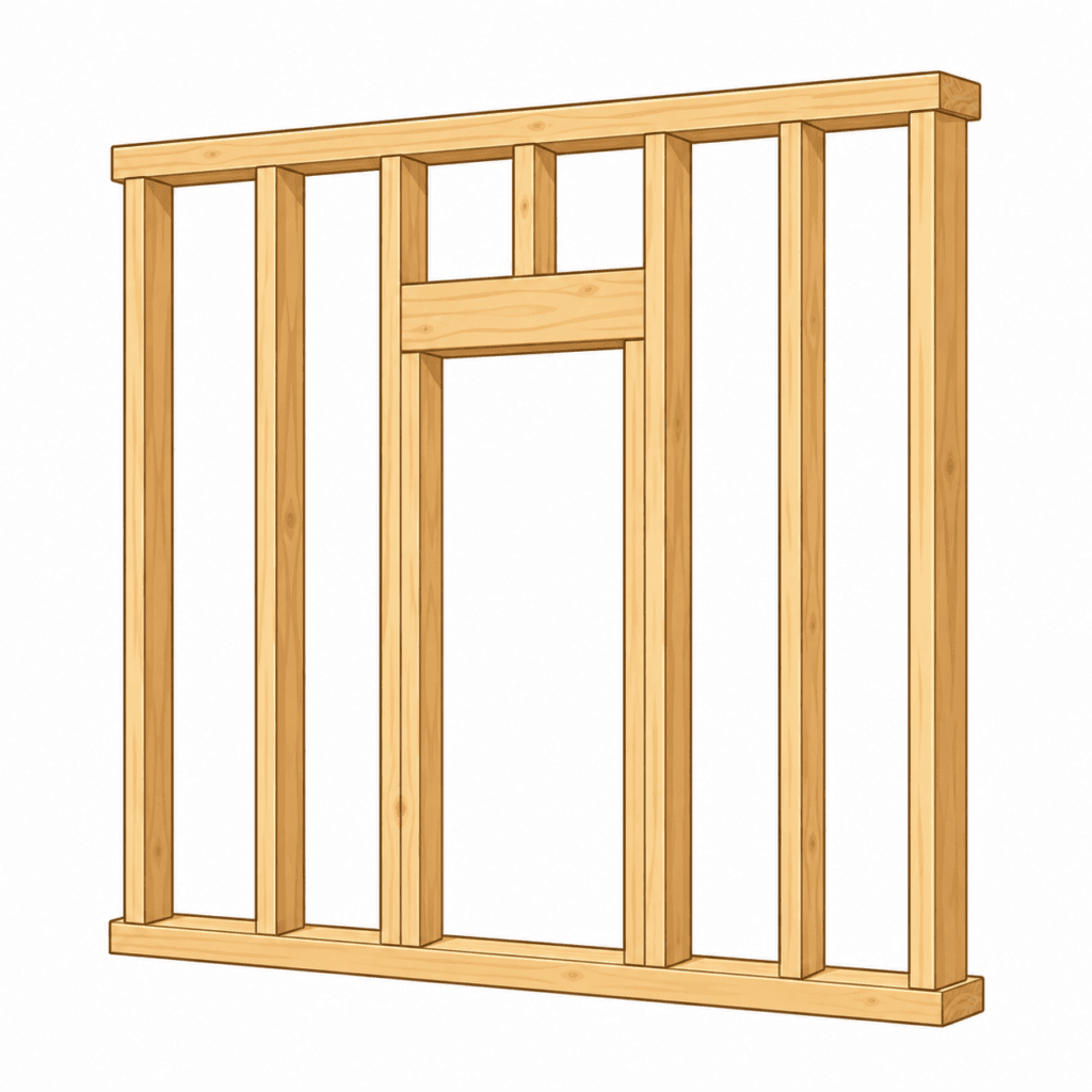 Wood stud wall framing