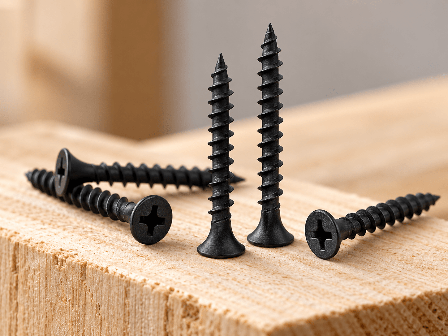 Coarse thread drywall screws for timber and wood stud applications