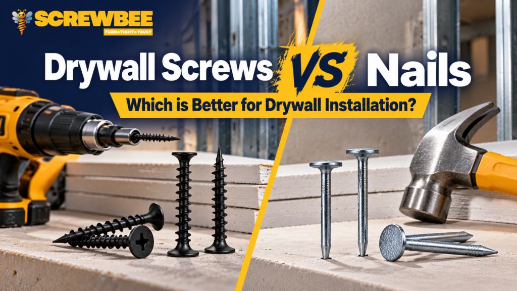 Drywall screws vs nails comparison for gypsum board installation
